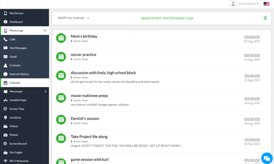 Xnspy ダッシュボード