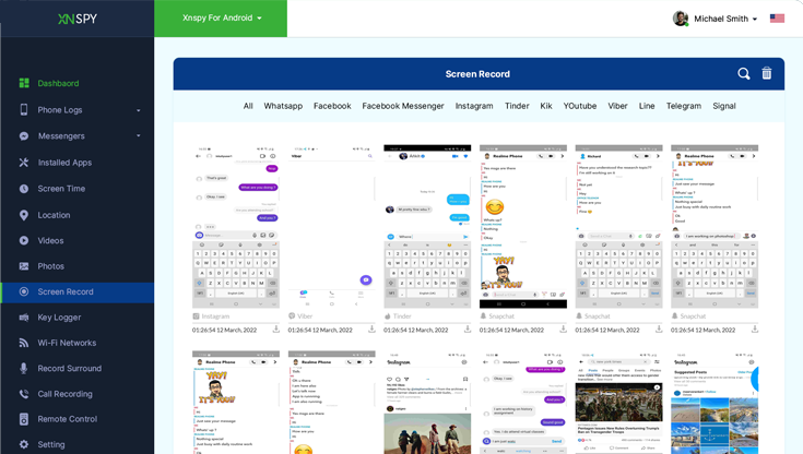 XNSPY スクリーン レコーダー アプリ