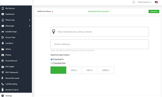 Xnspy ダッシュボード