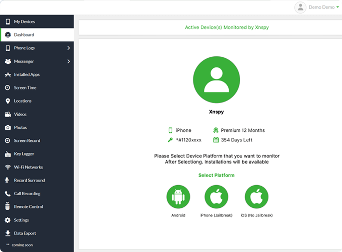 Xnspy ダッシュボード