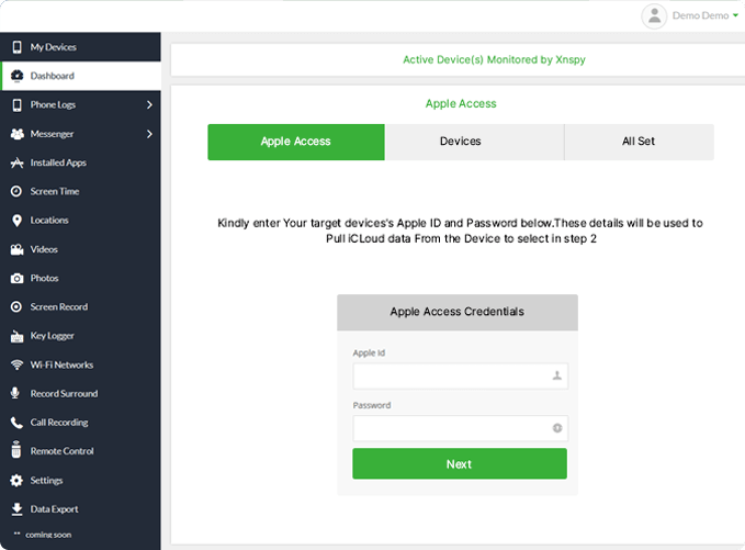 Xnspy ダッシュボード