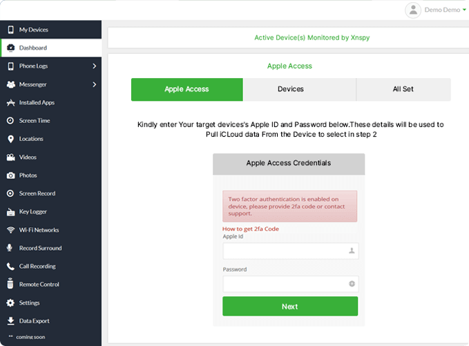 Xnspy ダッシュボード