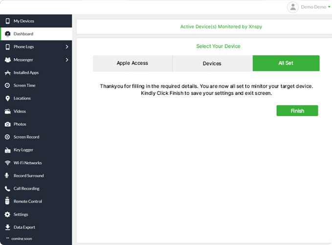 Xnspy ダッシュボード