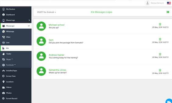 Xnspy ダッシュボード