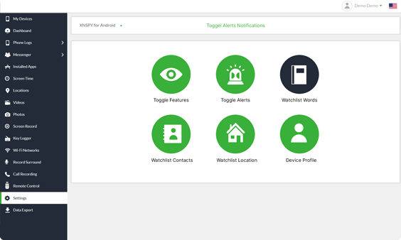 Xnspy ダッシュボード