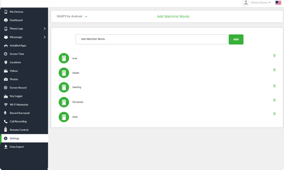 Xnspy ダッシュボード