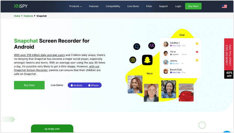 Snapchat の会話をスパイする