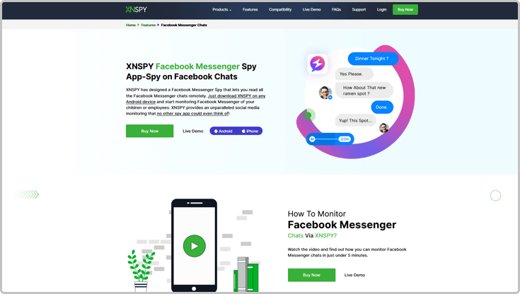 XNSPY の高度な Facebook 監視アプリ