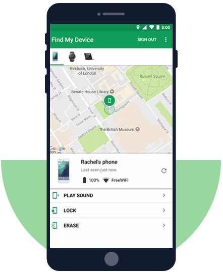 Android でデバイスを探すを使用して位置情報を追跡する