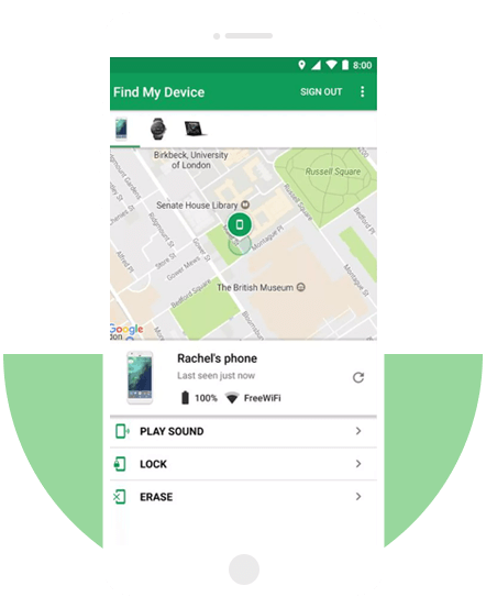 デバイスを探す