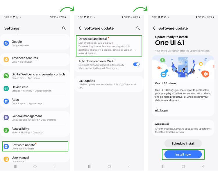 サムスン スクリーンショット
